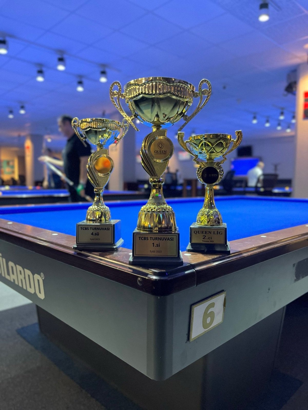 Masa üzerinde kupalar, Queen Bilardo